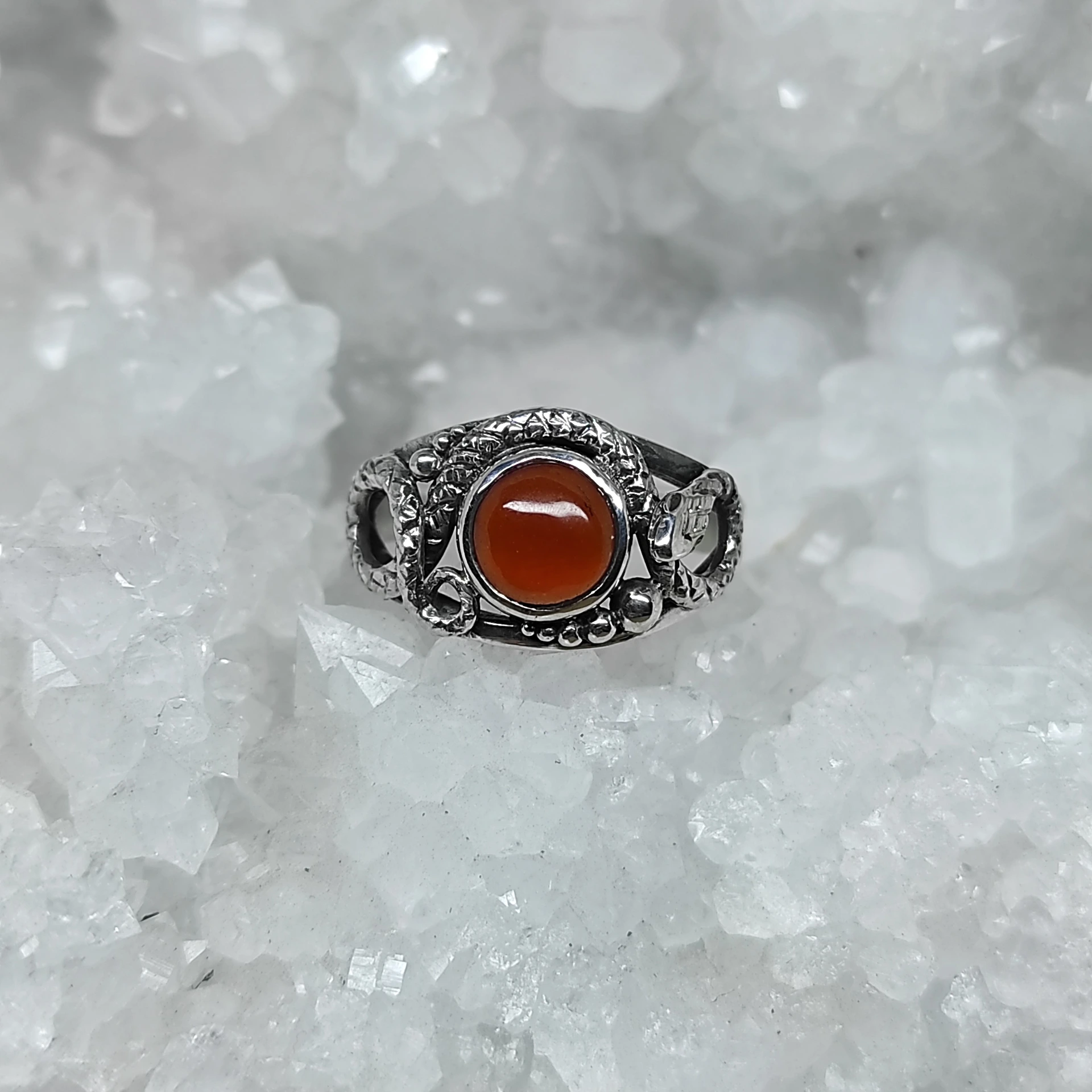 Bague serpent et grenat