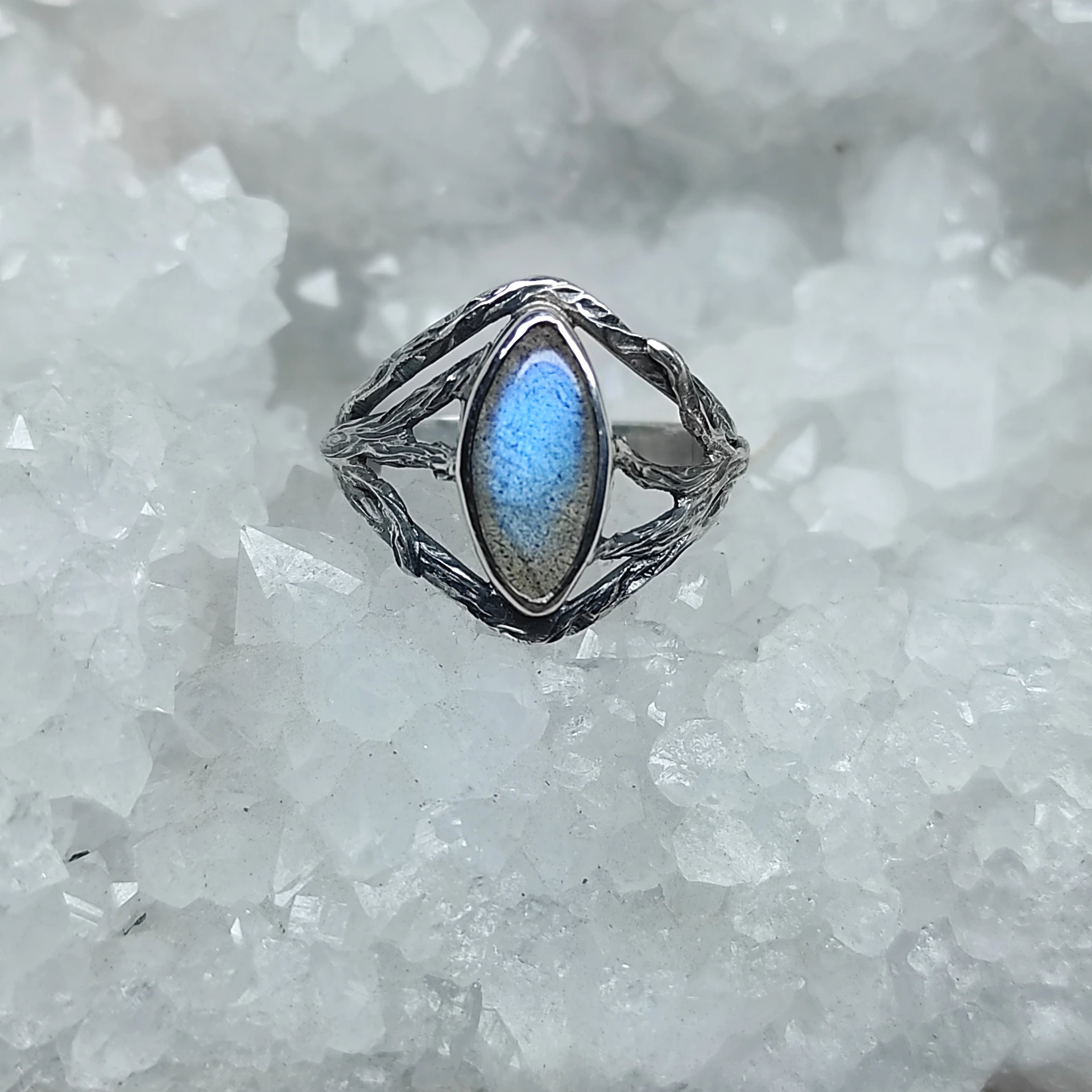 Bague branche labradorite