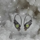 Boucles d' oreilles ginkgo et péridot