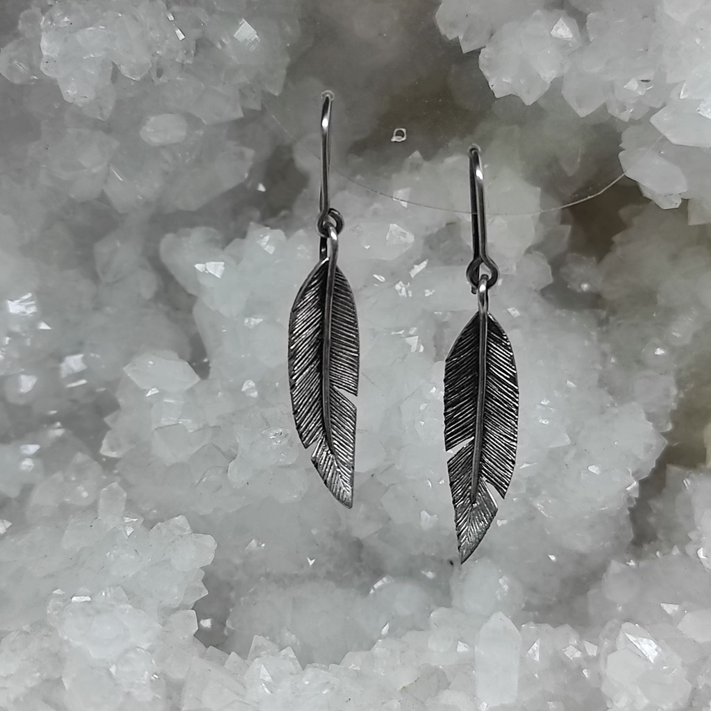 Boucle d' oreilles grandes plumes